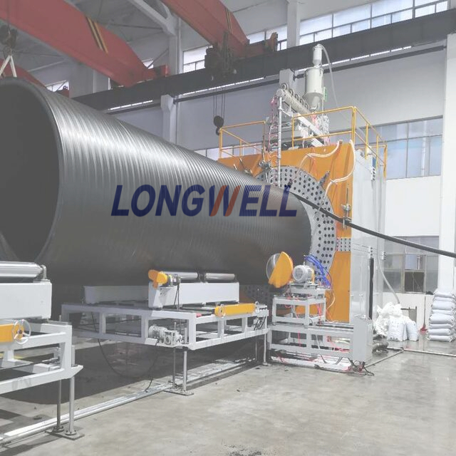 HDPE hollow wall winding pipe production line,large diameter hollow wall winding pipe production machines with best quality
